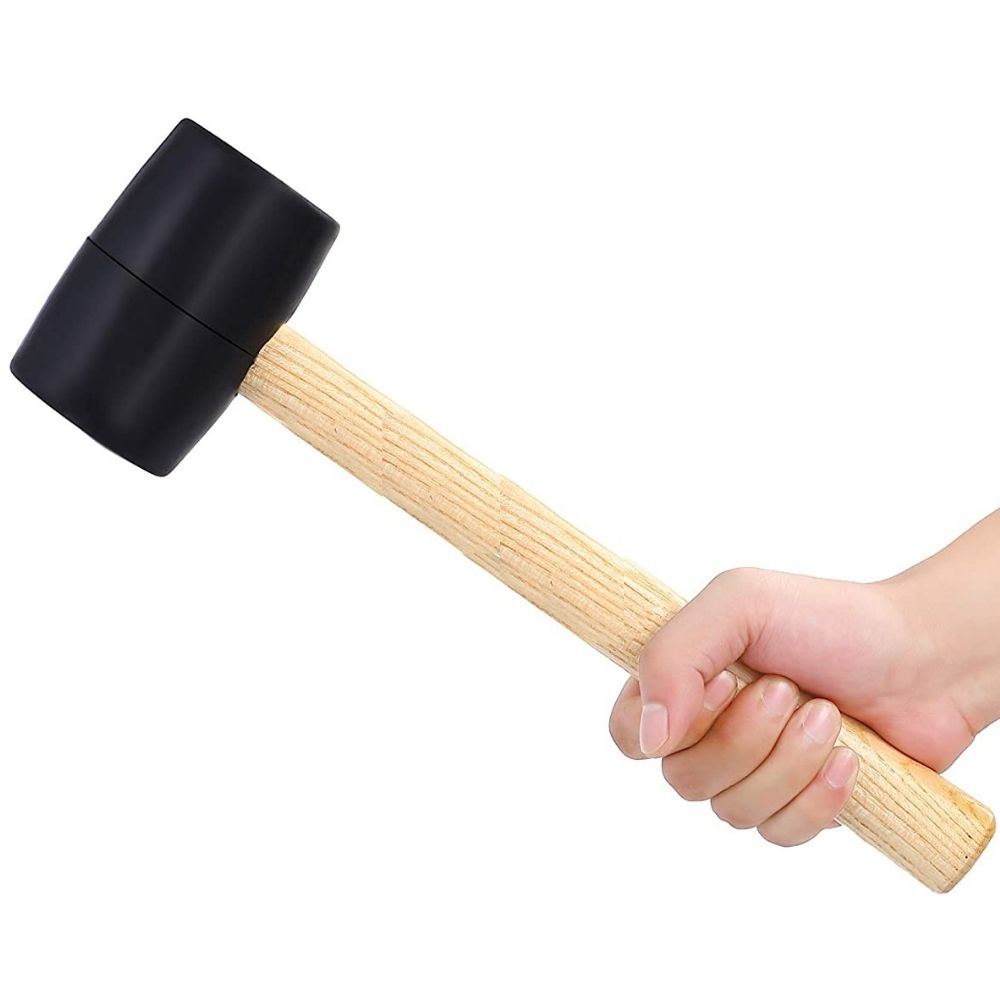 rubber mallet with wooden handle